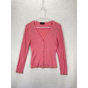 Versace Classic‎ V2 Women's Cardigan V-Neck Button Size Medium Pink
